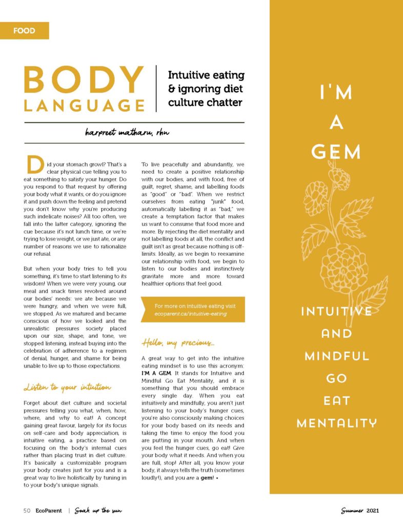 Article of I'm a Gem article from Ecoparent